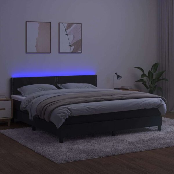 VidaXL - Bársony Ágy LED-del - 160x200 cm