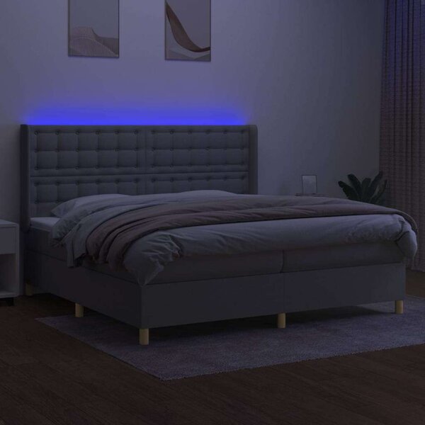 VidaXL LED-es Ágy - Szövet - 200x200 cm