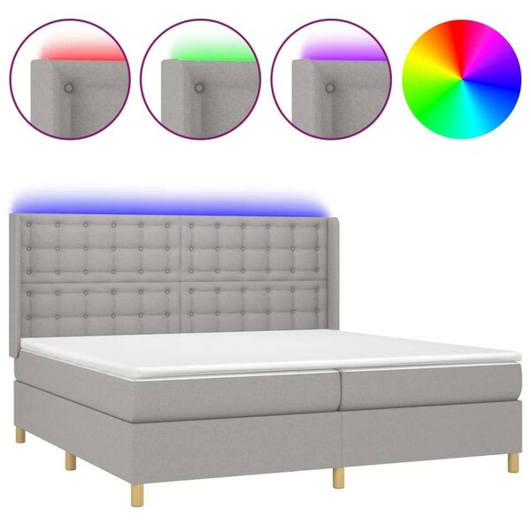 VidaXL LED-es Ágy - Szövet - 200x200 cm