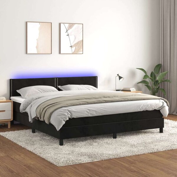 VidaXL - Bársony Ágy LED-del - 160x200 cm