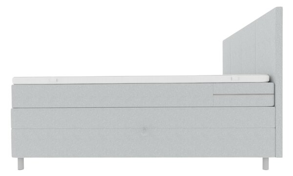 Kárpitozott Boxspring Ágy CARINA 140x200 cm világosszürke Matrac: Bonell rugós matrac