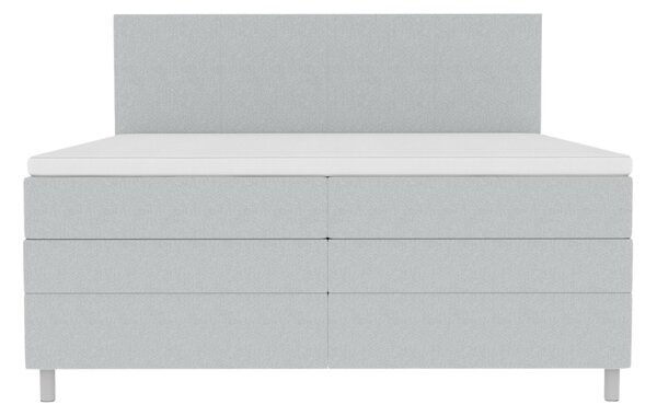 Kárpitozott Boxspring Ágy CARINA 140x200 cm világosszürke Matrac: Bonell rugós matrac