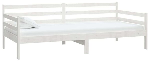 VidaXL fehér tömör fenyőfa dívány matraccal 90 x 200 cm