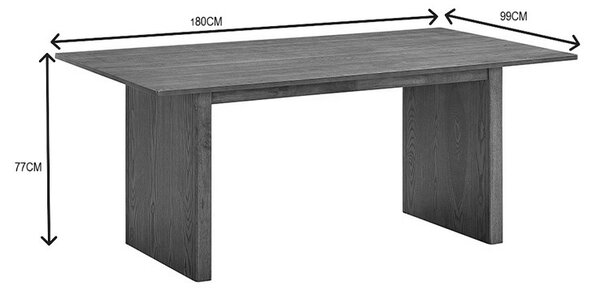 Asztal és szék szett, 7 darabos, Eleganza-Siena, dió, 180x99x75.8 cm