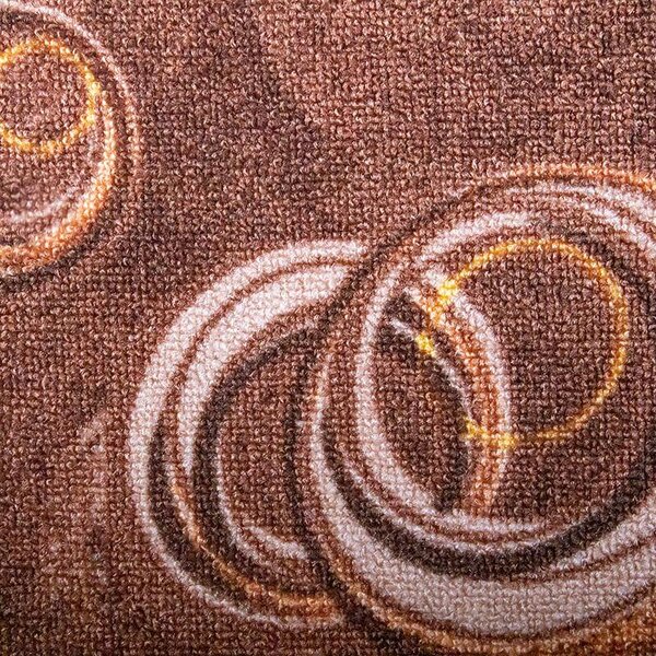 Szegett szőnyeg 150x200 cm – Barna színben kör mintával