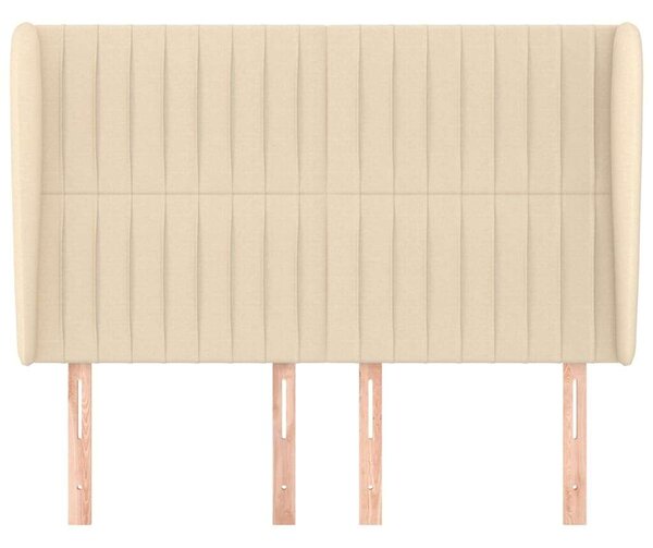 VidaXL krémszínű szövet fejtámla szárnyakkal 147 x 23 x 118/128 cm