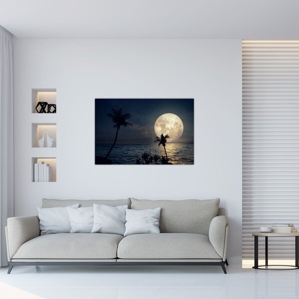 Kép - Strand teliholddal (90x60 cm)