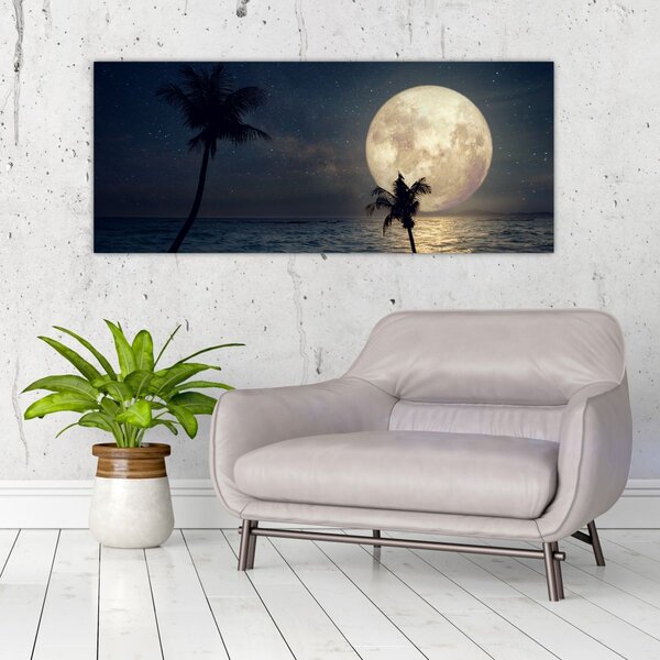 Kép - Strand teliholddal (120x50 cm)