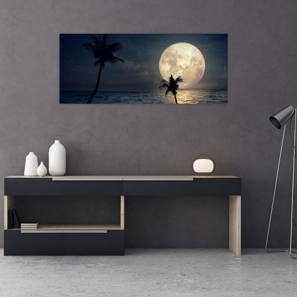 Kép - Strand teliholddal (120x50 cm)
