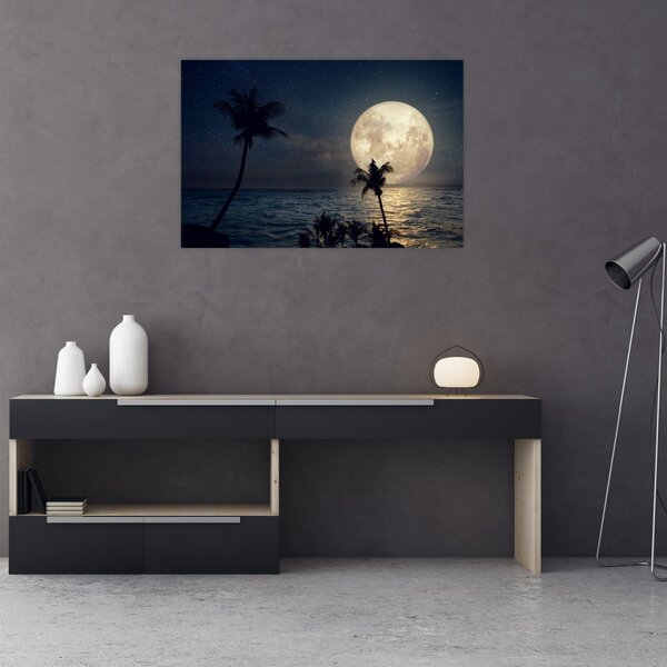 Kép - Strand teliholddal (90x60 cm)