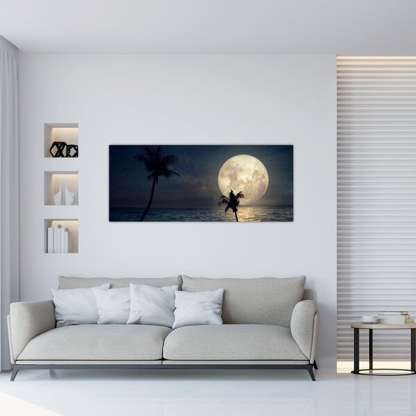 Kép - Strand teliholddal (120x50 cm)