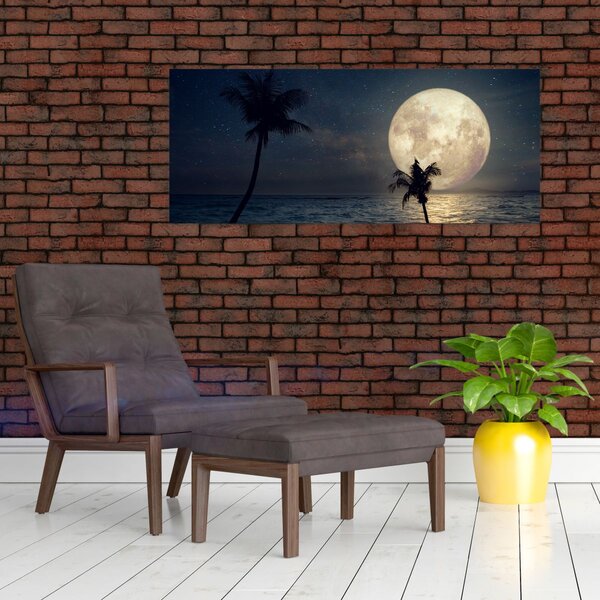 Kép - Strand teliholddal (120x50 cm)