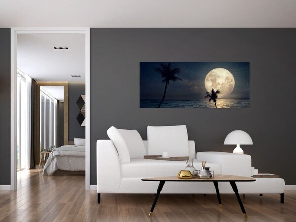 Kép - Strand teliholddal (120x50 cm)