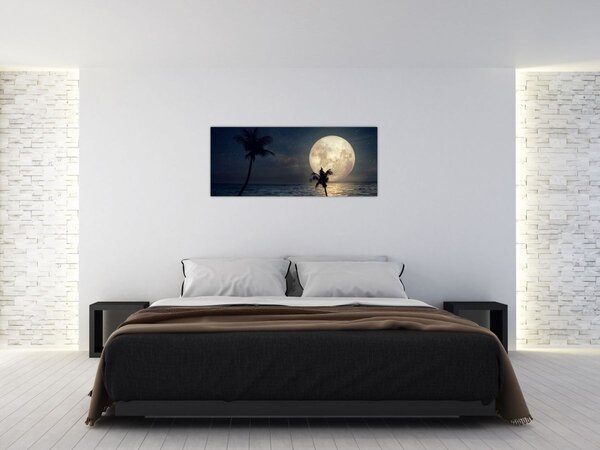 Kép - Strand teliholddal (120x50 cm)