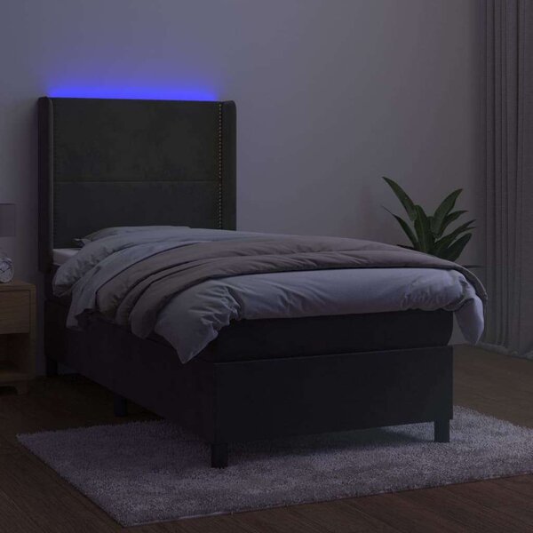 VidaXL LED-es Bársony Ágy - 90x200 cm