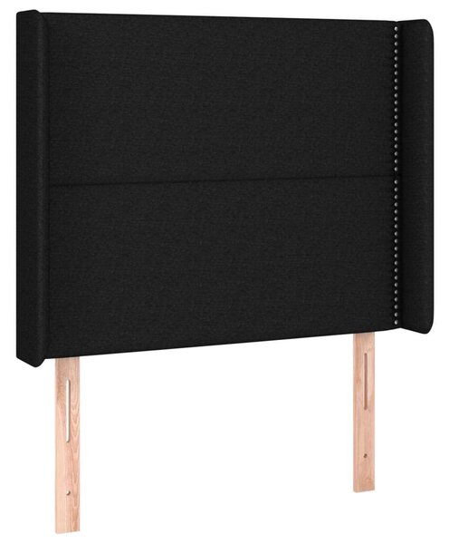 VidaXL Fekete Szövet Ágy Matraccal - 80x200 cm