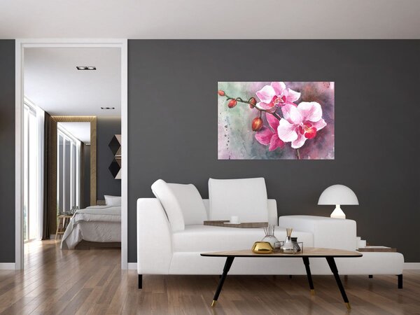Kép - Orchideák, akvarell (90x60 cm)