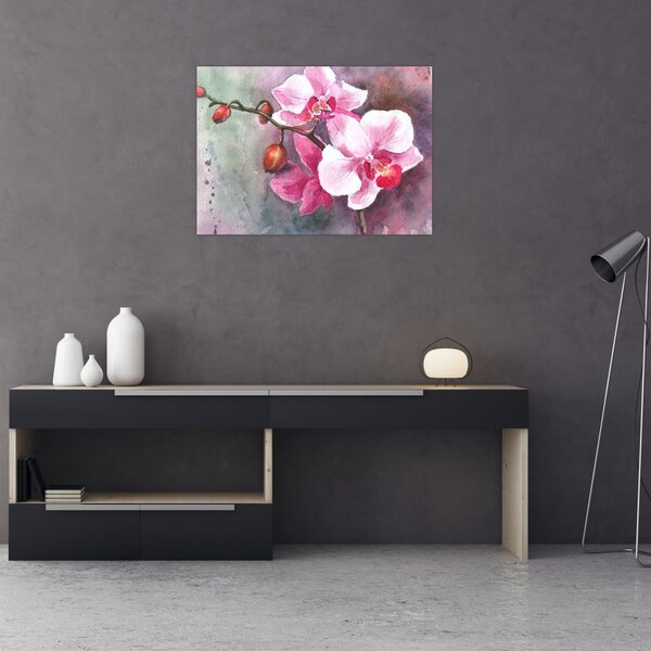 Kép - Orchideák, akvarell (70x50 cm)