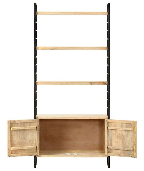 Mangófa Könyvespolc - Ipari Stílus - 4 Polc - 80x30x180 cm
