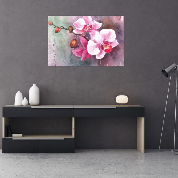 Kép - Orchideák, akvarell (90x60 cm)