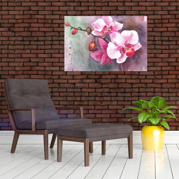 Kép - Orchideák, akvarell (90x60 cm)