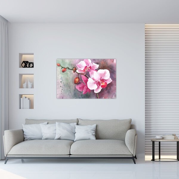 Kép - Orchideák, akvarell (90x60 cm)