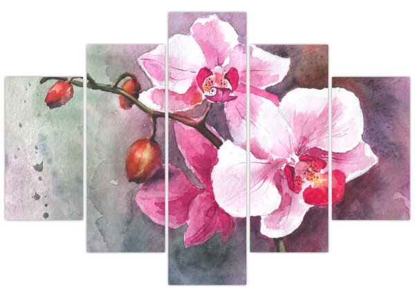 Kép - Orchideák, akvarell (150x105 cm)