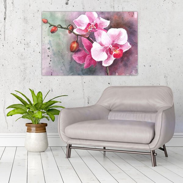 Kép - Orchideák, akvarell (90x60 cm)