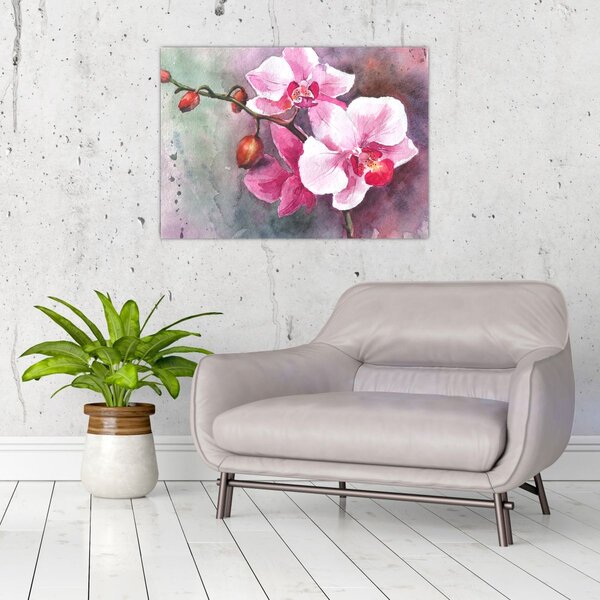 Kép - Orchideák, akvarell (70x50 cm)