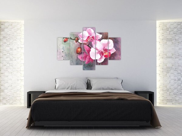 Kép - Orchideák, akvarell (150x105 cm)