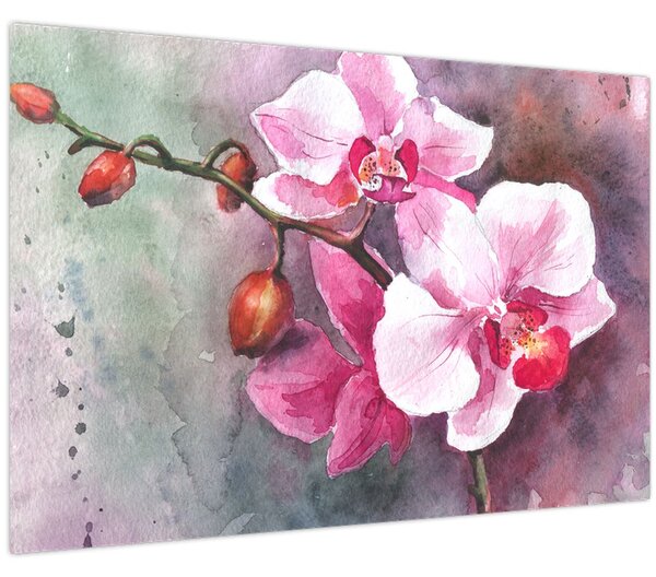 Kép - Orchideák, akvarell (90x60 cm)
