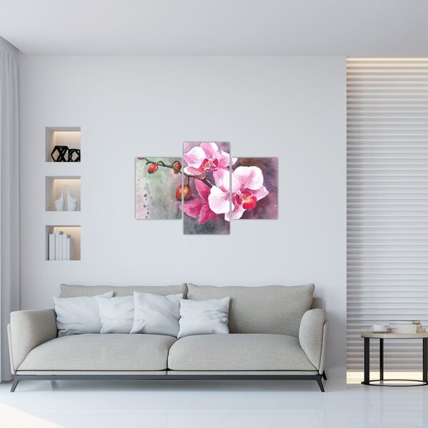 Kép - Orchideák, akvarell (90x60 cm)