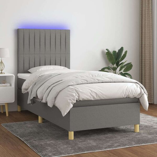 VidaXL LED-es Ágy - Szövet - 80x200 cm