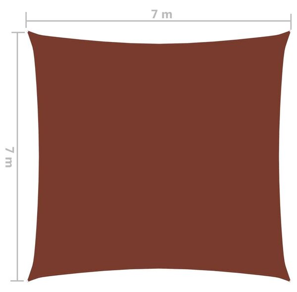 VidaXL Napvitorla - Négyzet - 7x7m, Terrakotta