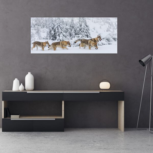 Kép - Farkasok a hegyekben (120x50 cm)