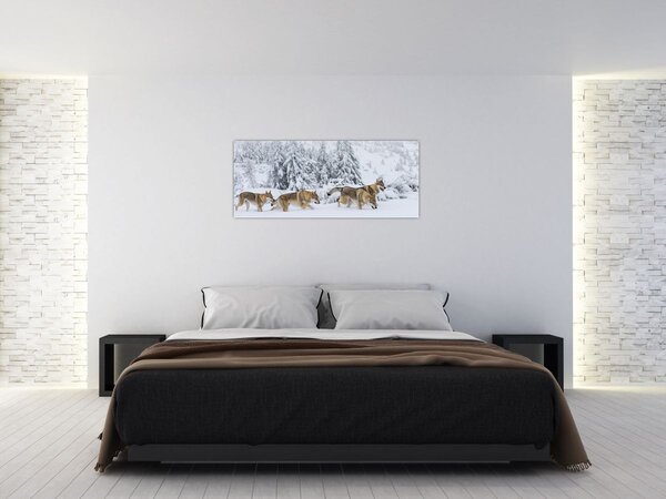 Kép - Farkasok a hegyekben (120x50 cm)