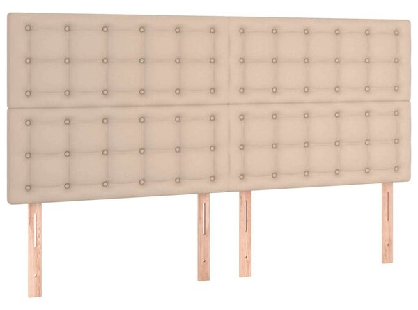 VidaXL cappuccino műbőr LED-es fejtámla 160x5x118/128 cm