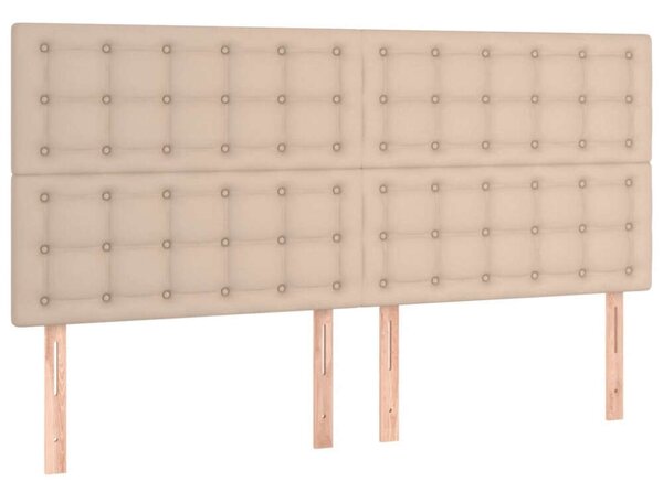 VidaXL cappuccino műbőr LED-es fejtámla 160x5x118/128 cm