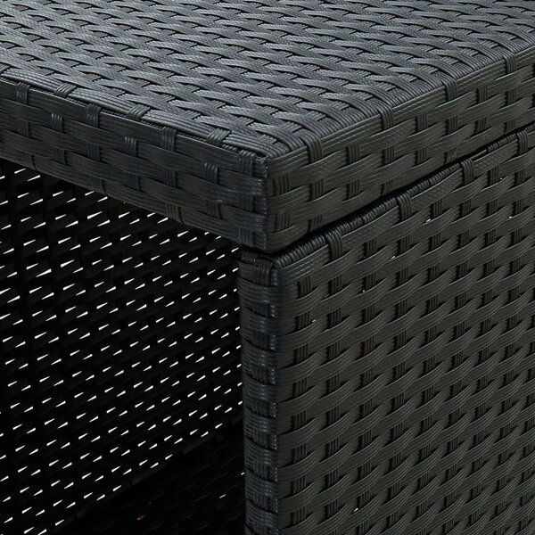 VidaXL Polyrattan Bárasztal Tárolóval - Fekete - 120x60x110 cm