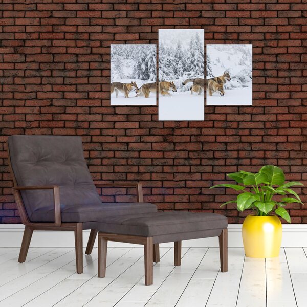 Kép - Farkasok a hegyekben (90x60 cm)