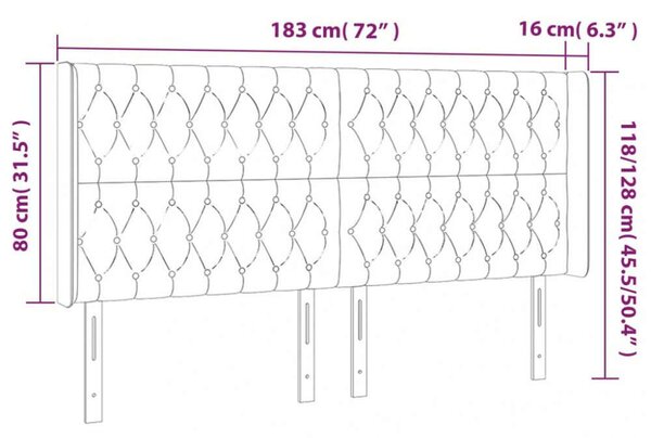 VIDAXL LED-es Fejtámla - Fekete Szövet - 183cm