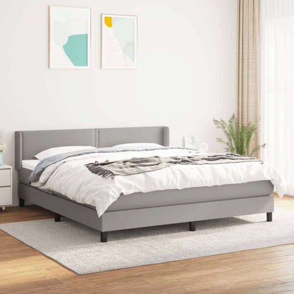 VidaXL Rugós Ágy Matraccal - 180x200 cm - Világosszürke