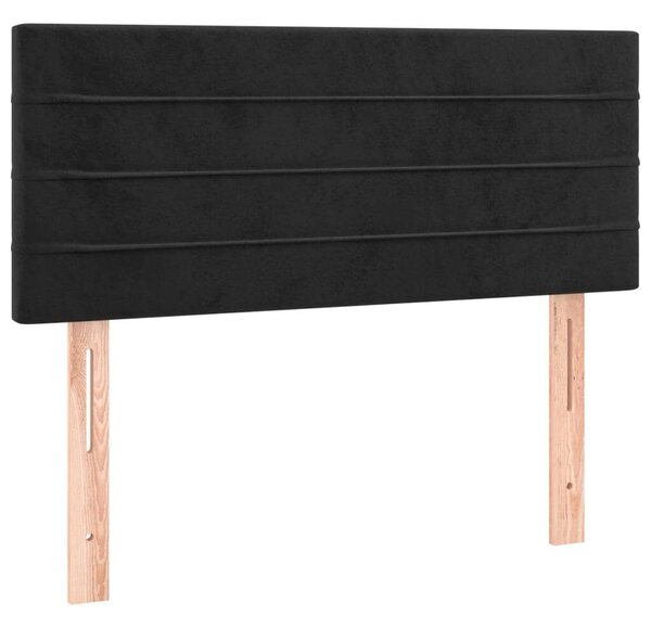 VidaXL Fekete Bársony Ágy Matraccal - 100x200 cm