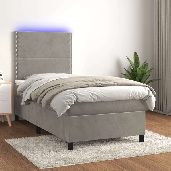 VidaXL Bársony Ágy LED-del - 100x200 cm