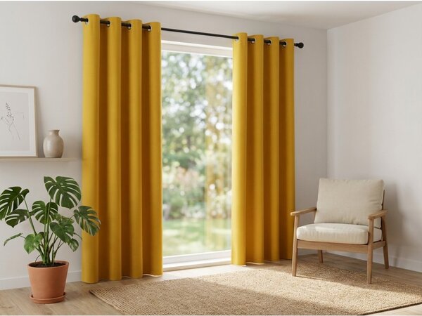 OXFORD sárga függöny 140x250 cm Felfüggesztés: Hullámos sínszalag