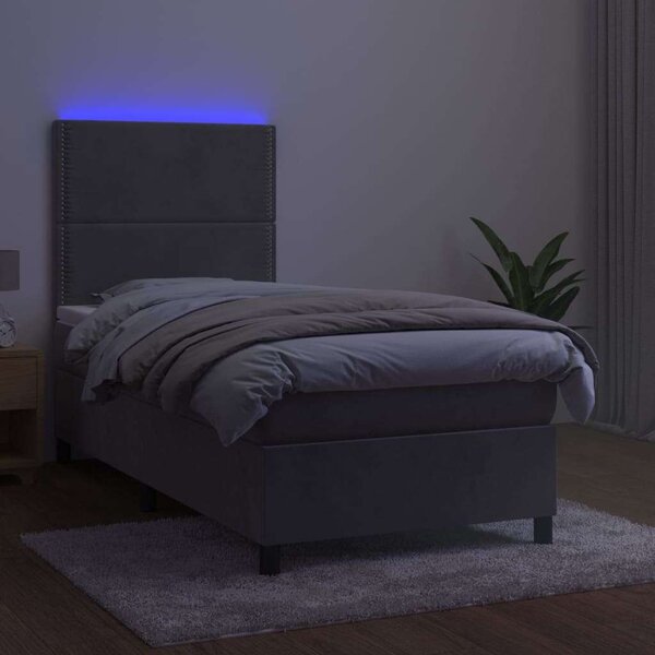 VidaXL Bársony Ágy LED-del - 100x200 cm