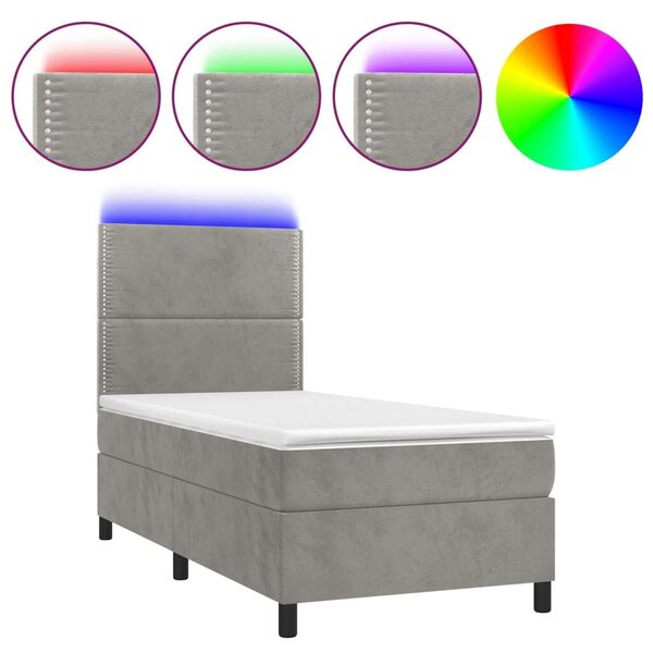 VidaXL Bársony Ágy LED-del - 100x200 cm