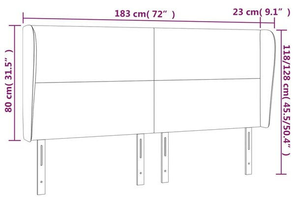 VidaXL Ágyfejtámla - Cappuccino Műbőr - 183 cm