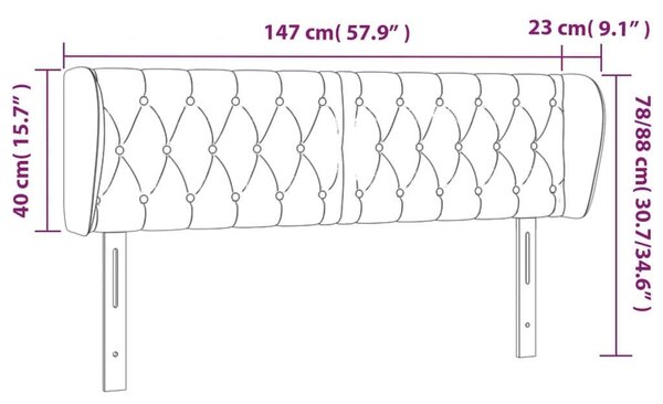 VidaXL Fejtámla - Szövet - Sötétbarna - 147cm