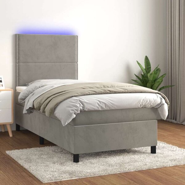 VidaXL Bársony Ágy LED-del - 100x200 cm